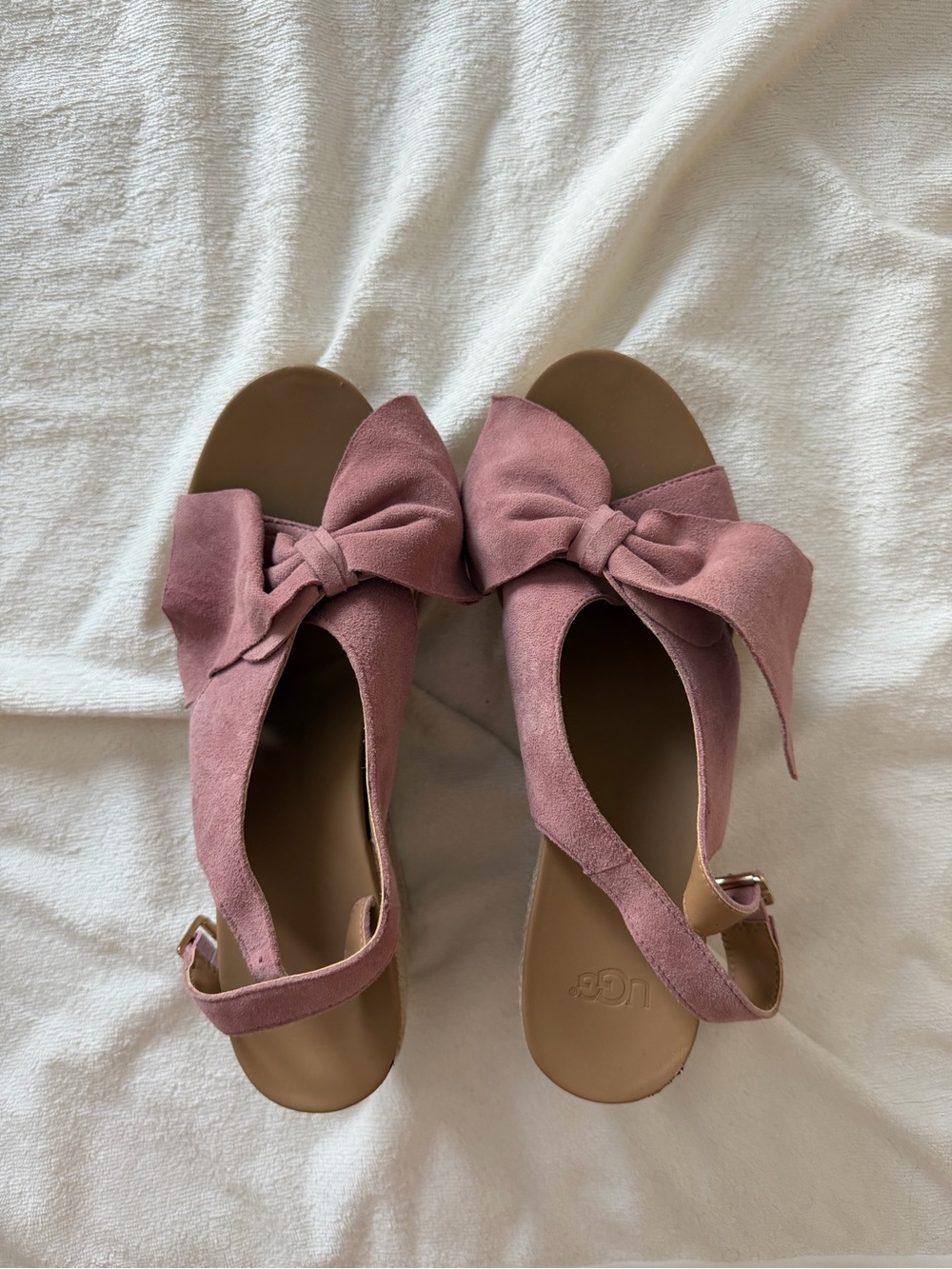 Ugg Wedge Heels with Pink Bow